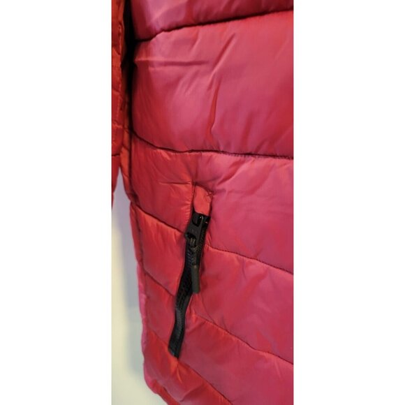 Levi's Men's Hooded Sherpa Puffer Quilted Lined Red Jacket Size Small LM2RN076 - Picture 6 of 12